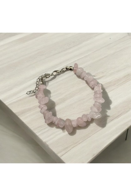 Pink Quartz Natural Crumbstone Bracelet
