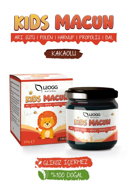Kids Macun Çocuklar Için Özel Arı Sütü, Pekmez, Bal, Propolis, Polen Ve Kakaolu