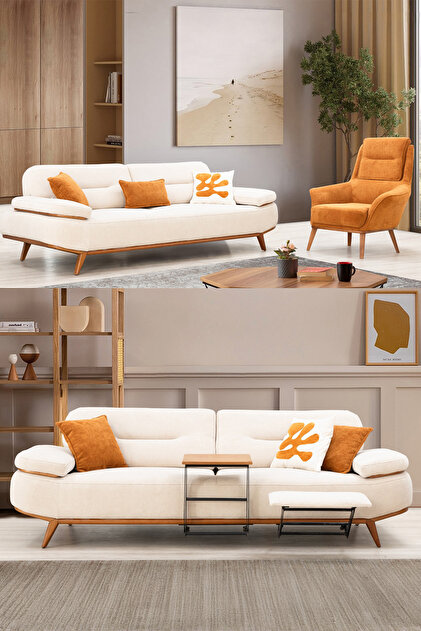 Eymense Foxy Koltuk Takımı 3+3+1 Sehpa ve Ayak Uzatma Modüllü