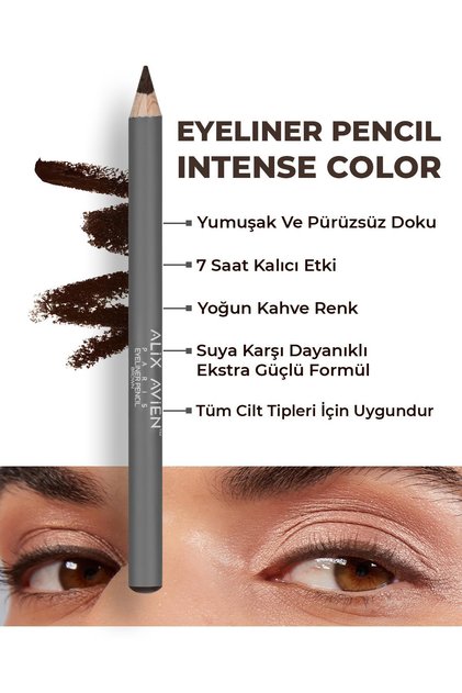 Suya Dayanıklı Yoğun Pigmentli Kremsi Kolay Sürüm Kahverengi Göz Kalemi - Eyeliner Pencil Brown