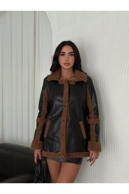 Fur Lined Leather Coat