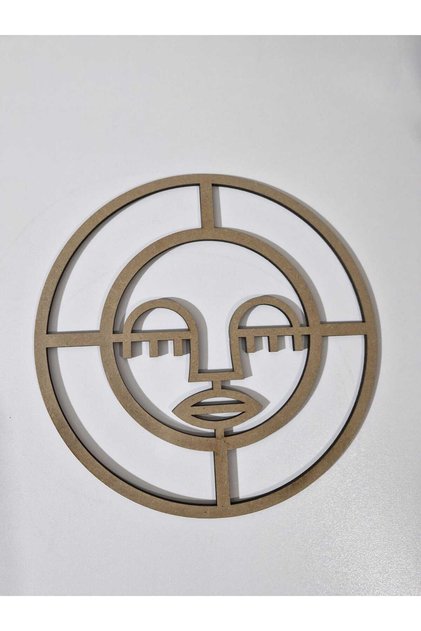 African Bohemian Woman Figure / Raw MDF Macrame Hoop 30 Cm