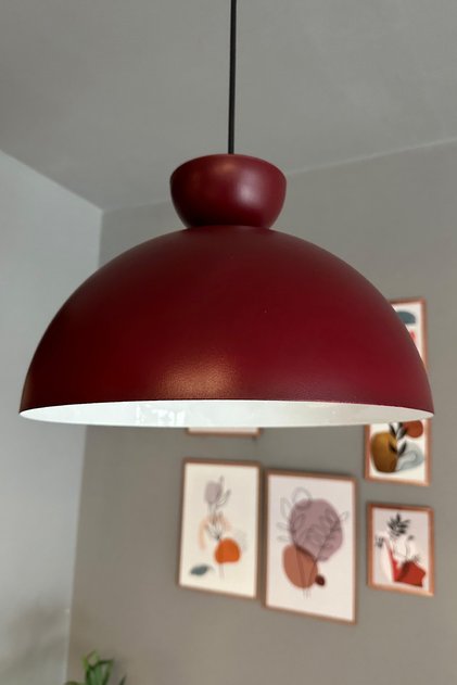 Yimpi Metal Modern Vişne Çürüğü Şapka Tekli Sarkıt Avize 30 cm E27