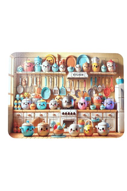 Cheerful Kitchen Puzzle 40 Piece Wooden Puzzle 31X21Cm
