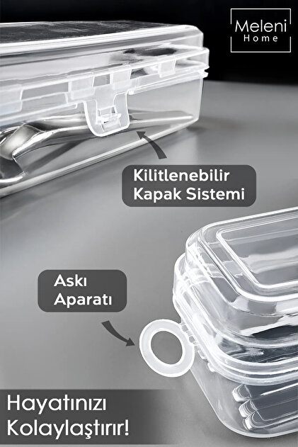 Meleni Home 6'lı Çatal Bıçak Kaşık Takımı Saklama Kutusu Seti