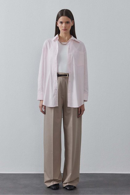 Single Pleated Trousers - Mink