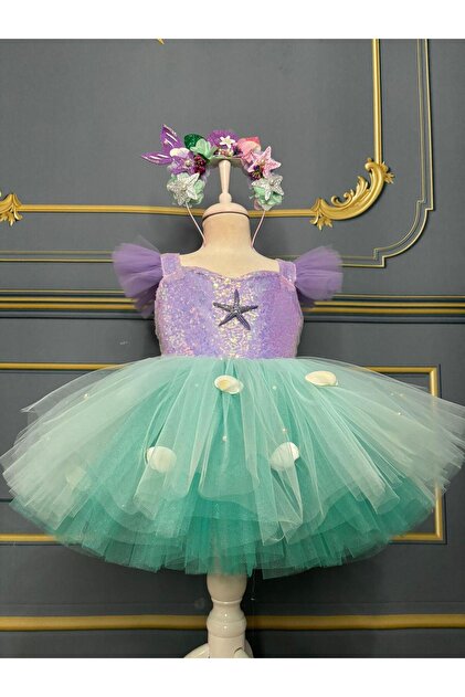 sachin and babi light blue dress Pumpido Mermaid Sequin Patterned Kids Costume Evening Dress- Trendyol