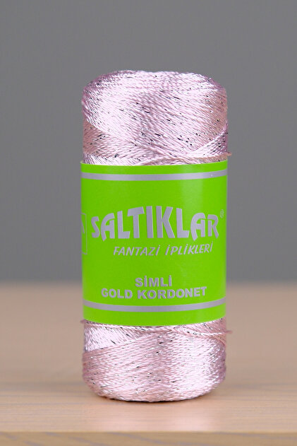 Simli Kordonet Örgü Nakış Ipi Premium Kordonet Ipi Toz Pembe Sg-13
