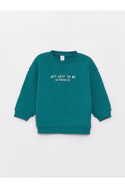 Lcwk Crew Neck Long Sleeve Printed Baby Boy Sweatshirt