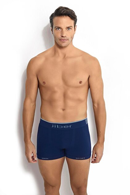 Men's Microfiber Seamless Boxer Navy Blue 276