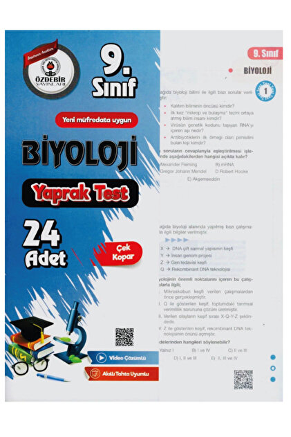 ÖZDEBİR YAYINEVİ 9.Sınıf Fizik Yaprak Test Özdebir Yayınları 2025