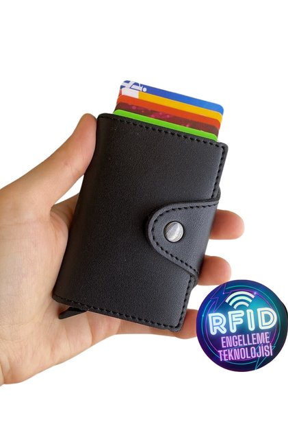 Mechanical Black Smart Card Holder Wallet - Konk
