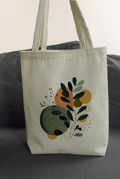 Printed Daily Beach Shopping Tote Cloth Bag with Quality Fabric Inner Pocket