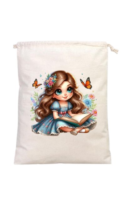 Girl Reading Books Themed Book Pouch 20 X 30 cm