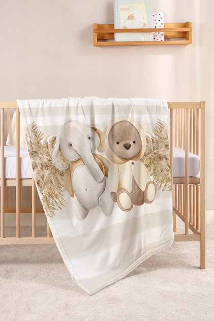Plush Double Face Baby Blanket (80x120)-Baby Bear