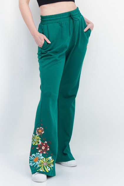 Women Sportswear Fit Brand Logo Training Sweatpants, Green