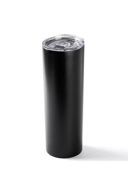 Black Stainless Steel Flat Thermos 600ml