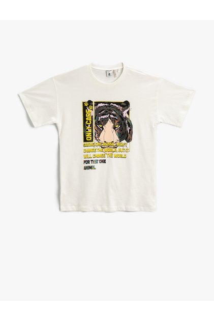 Koton Jungen T-Shirt Kurzarm Mit Print – Marine Design, Größe 6/7 Jahre, Aus Baumwolle