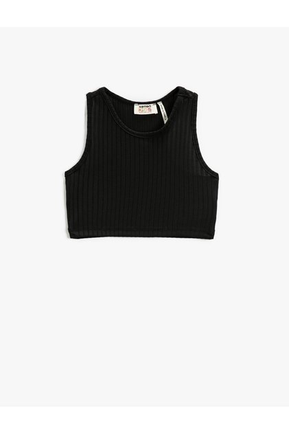 Basic Crop Top Sleeveless Round Neck Slim Fit