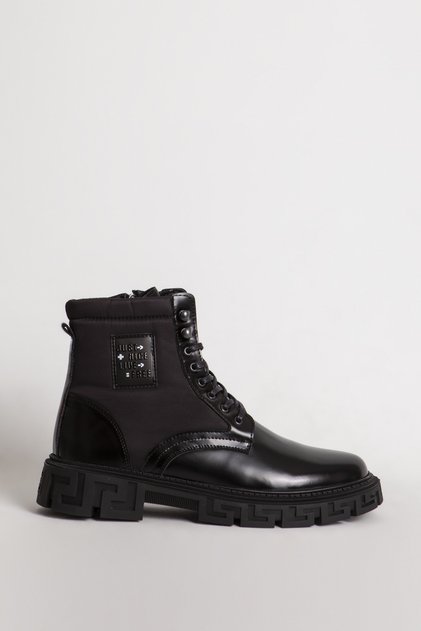16115 Genuine Leather Men's Casual Boots Black