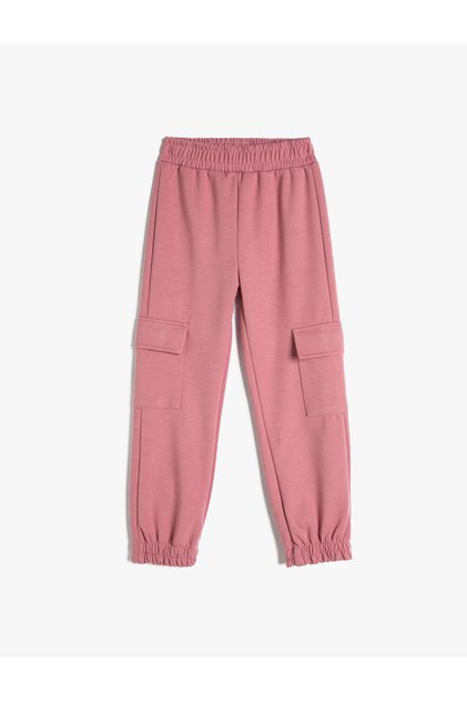 Basic Cargo Jogger Sweatpants with Pockets and Elastic Waist