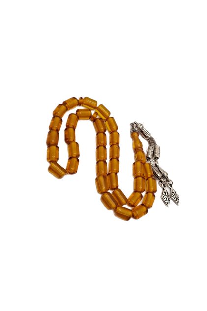 Yellow Capsule Cutting Model Fire Amber Prayer Beads