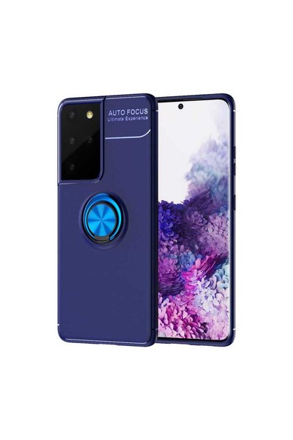Samsung Galaxy S21 Ultra -Compatible Case with Ring Stand Protective Ravel Carbon Silicone