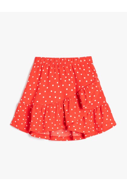 Girl's Red Print Skirt
