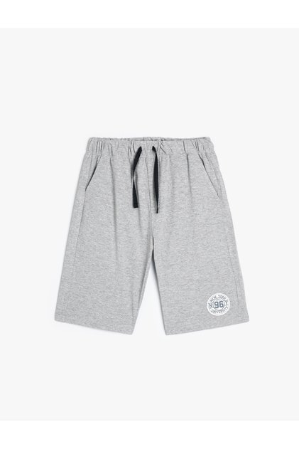 Basic Shorts with Pockets and Tie Waist Print Detail