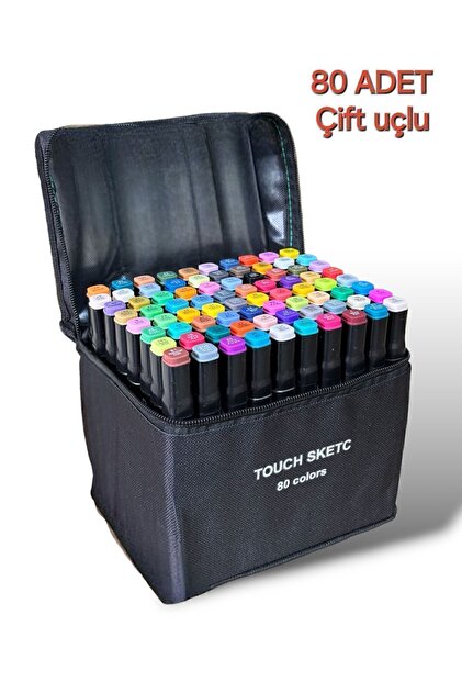 TOUCH SKETC 80 'li Çift Taraflı Marker Kalem Seti Çantalı Ve