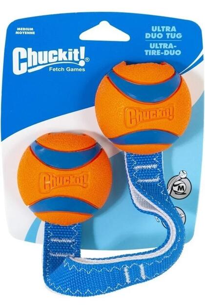 ! Ultra duo tug 2-piece dog tug ball (medium size)