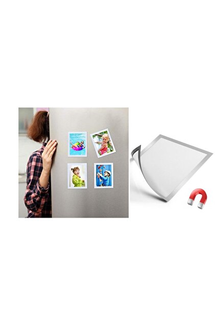 Hdg 10 adet Mıknatıslı Şömiz Manyetik Resim Çerçeve Şeffaf Magnet