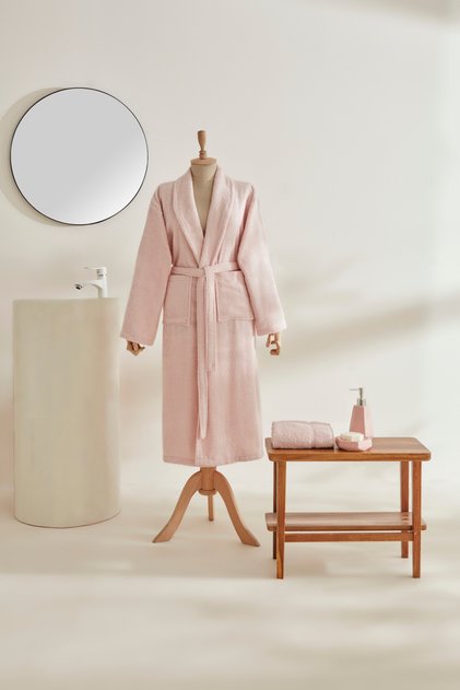 Alven Women's Bathrobe Set - S-M Powder