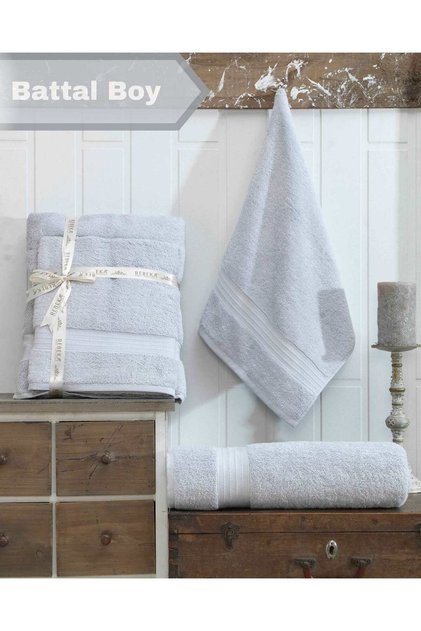 2-Piece King Size Bath Towel Set Light Gray