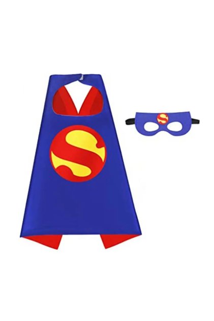 Set Fun Superhero Cape and Mask for Children, 70X70Cm, Color Red