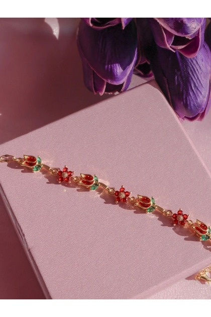 Tulip Glow Bracelet-Red Floral Tulip Bracelet