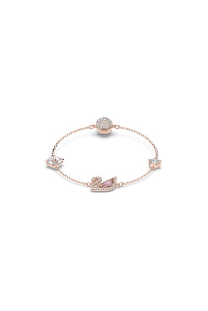 Swan Bileklik, Kuğu, Pembe, 18k pembe altın rengi yüzey