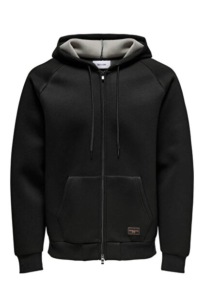Only & Sons Bobbey Scuba Full Zıp Hoodıe Siyah Erkek Sweatshirt