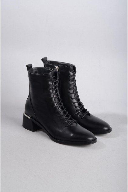 Select 88112 genuine leather heel women's boot (4.5cm) black