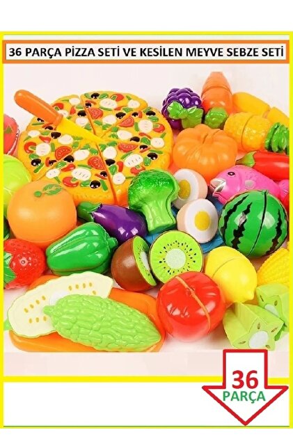 OYUNCAKSAHİLİ Tepside Pizza Kesilen Meyve Sebze Dondurma Bisküvi