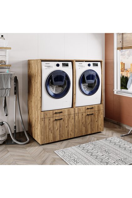 4 Çekmeceli Çamaşır ve Kurutma Makinesi Dolabı, Banyo Dolabı