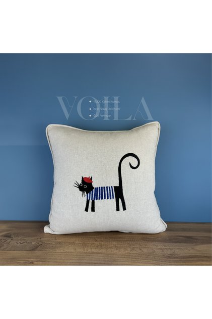 Voila Collection Embroidered Throw Pillow Cover - Throw Pillow