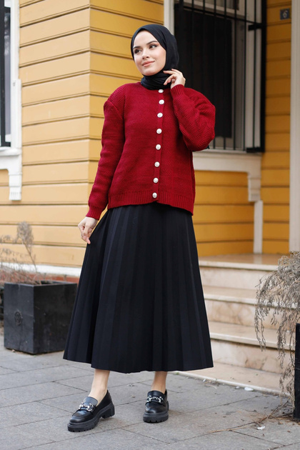 Women's Crew Neck Short Knitwear Cardigan