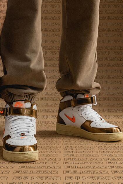 Nike Air Force 1 Mid Qs Leather Hakiki Deri Mücevher Ale Brown