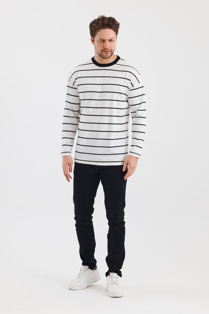 Stripes Regular Fit Sweatshirt (E24-00158)