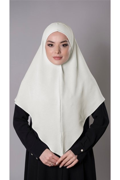 Ecru Practical Ready-made Interlocking Hijab Scarf Aerobin Fabric Plain Hijab 2309_27