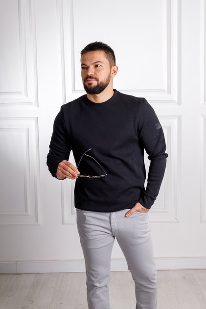 İnterview Sarar 0 Yaka Siyah Sweatshirt