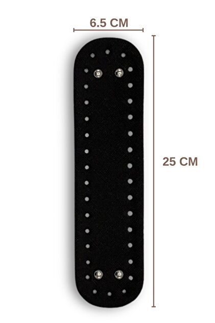 Çanta Tabanı Mini Suni Deri 6.5cmx25cm Canta Aksesuarı Ve Çanta Aksesuar Siyah