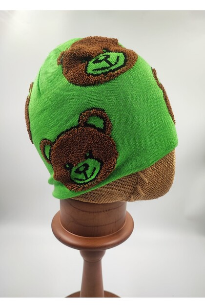 Bear Patterned Long Beanie