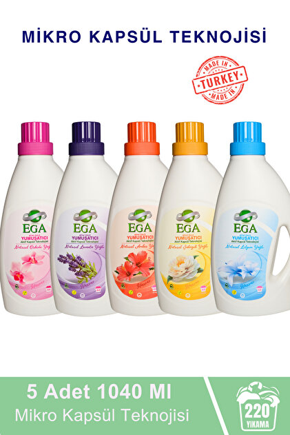 Çamaşır Yumuşatıcısı 5 X 1040 ml (220 YIKAMA) Lilyum Lavanta Şakayık Amber Orkide